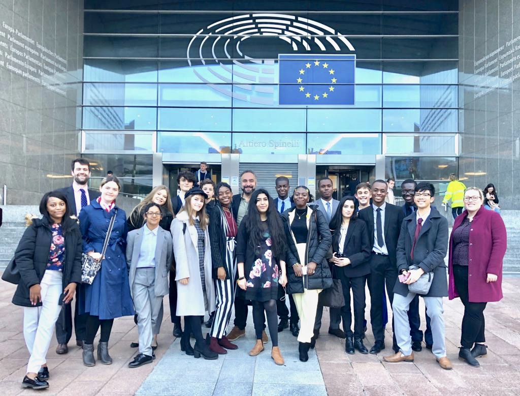 Students outside European Parliament